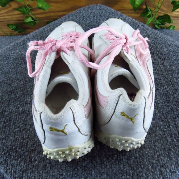 PUMA Women's VTG 80's Speed Game Cat Turf Sneaker Pink Leather 8.5 Medium Used - Picture 4 of 7